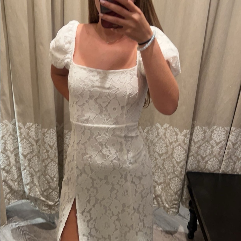 Elegant White Lace Dress